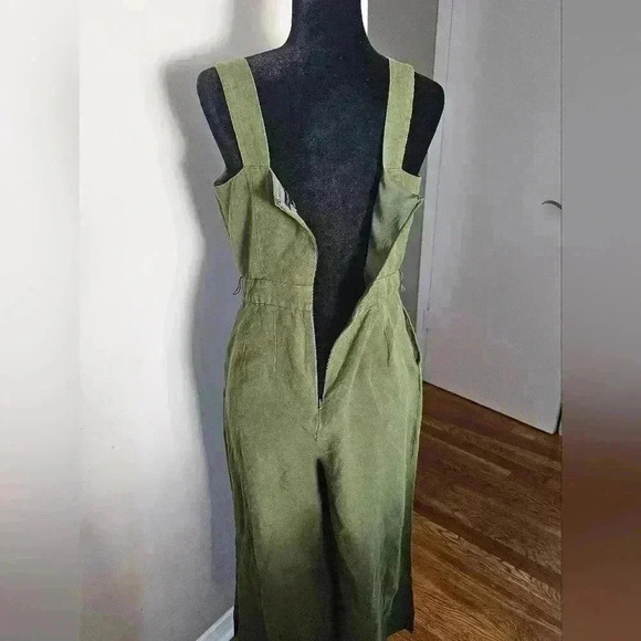 Ann Taylor Factory Womens Green Wide Leg Cropped Jumpsuit 6 - Picture 6 of 16